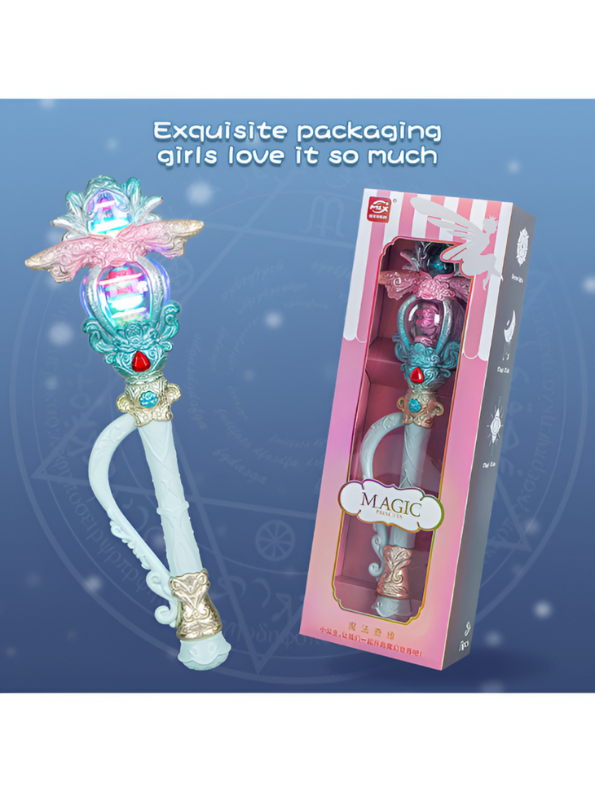 Magical Fairy Godmother Scepter Wand for Kids - Pretend Play Dress-Up Toy with Lights and Sound NX15353