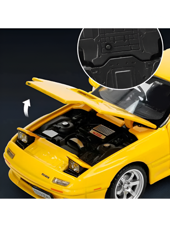 Yellow - Mazda RX-7 Elite Metal Diecast Car - Scale 1:32 - TV5395