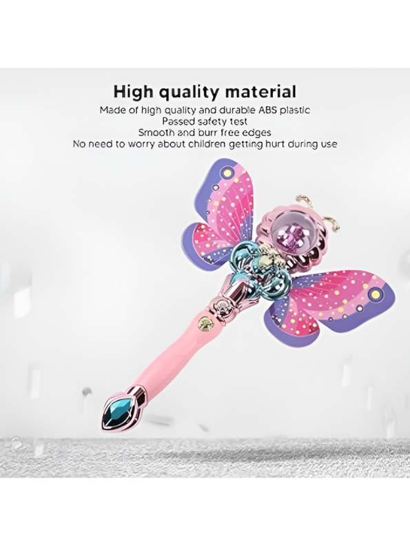 Pink - Magical Fairy Wand Toy for Girls with Light and Sound - Princess Dress Up Accessory NX12392