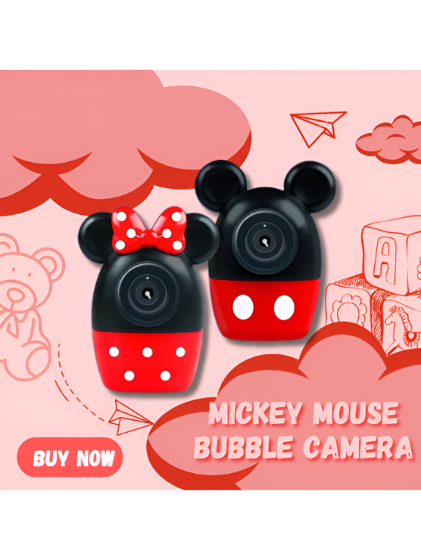 Minnie Mouse Bubble Camera Toy for Kids | Automatic Bubble Blower with Cool Lights & Music LMI13662