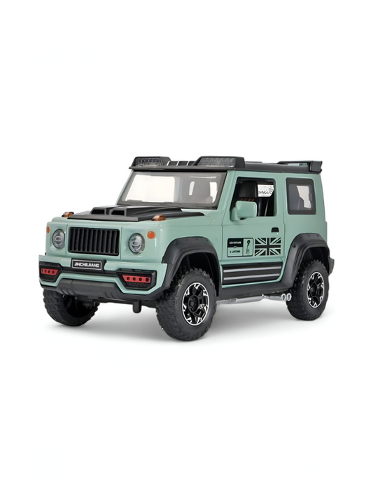 Green - Suzuki Jimny Diecast Car 1:24 Scale | Metal Alloy Body | Pull Back w/ Light & Sound Toy LMI15473.