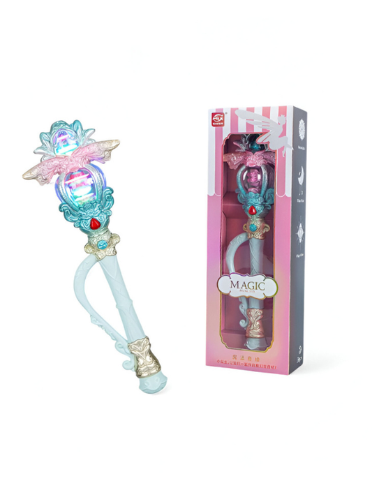 Magical Fairy Godmother Scepter Wand for Kids - Pretend Play Dress-Up Toy with Lights and Sound NX15353