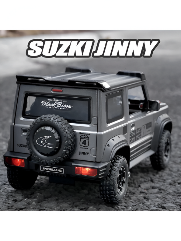 Suzuki Jimny Diecast Car 1:24 Scale | Metal Alloy Body | Pull Back w/ Light & Sound Toy LMI15473.