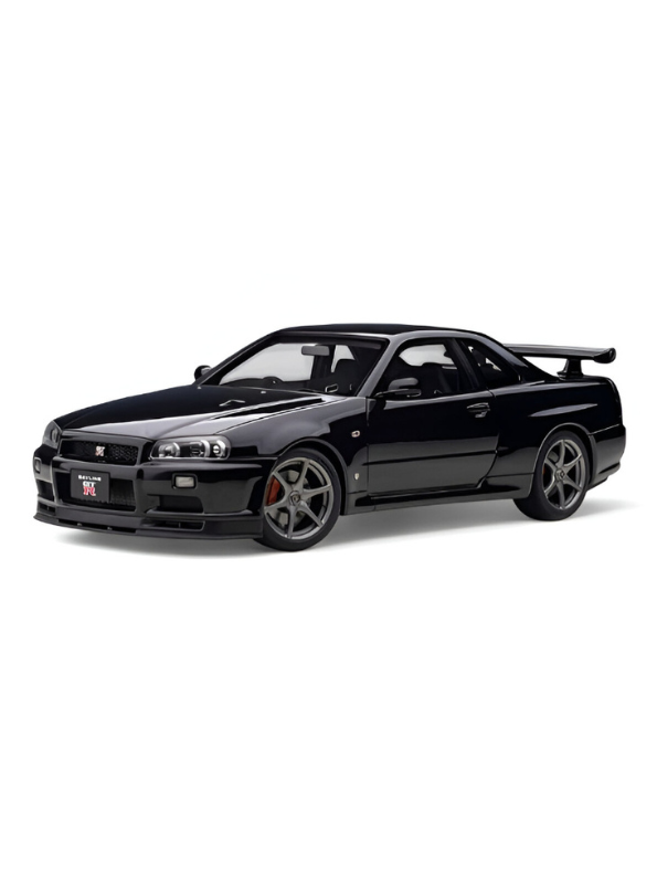 Black - Nissan Skyline GTR R34 - Premium Alloy Metal Diecast Sports Racing Car Model - Openable Doors & Pull-Back Action Scale 1:32 - TV5396.