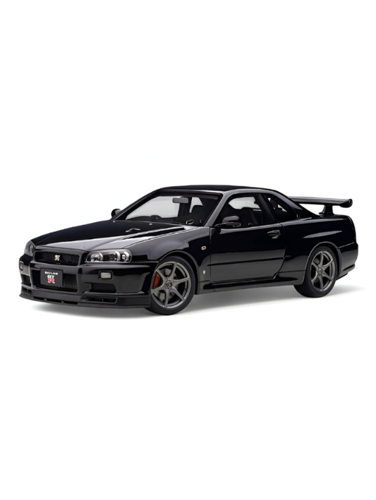Black - Nissan Skyline GTR R34 - Premium Alloy Metal Diecast Sports Racing Car Model - Openable Doors & Pull-Back Action Scale 1:32 - TV5396.