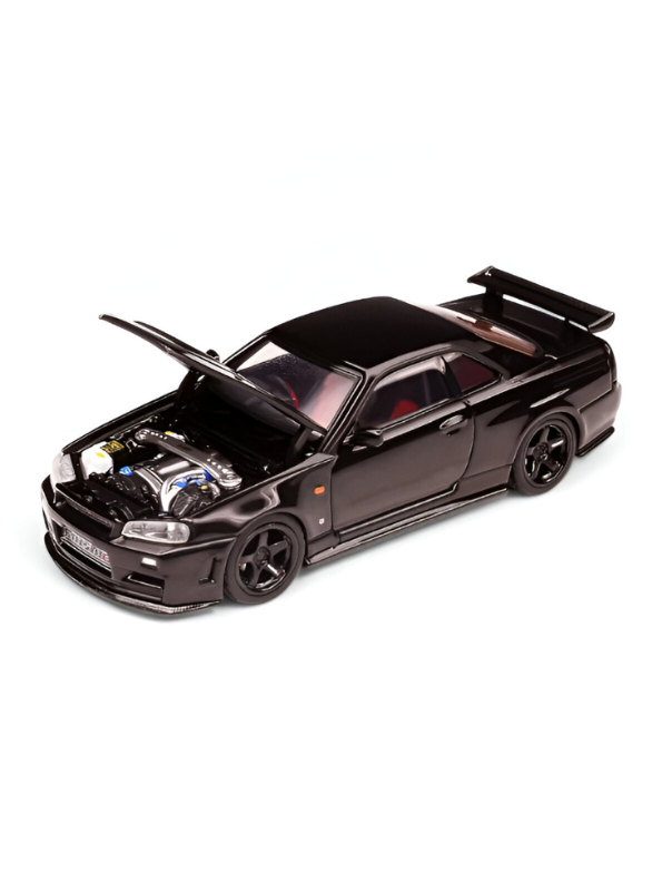 Black - Nissan Skyline GTR R34 - Premium Alloy Metal Diecast Sports Racing Car Model - Openable Doors & Pull-Back Action Scale 1:32 - TV5396.