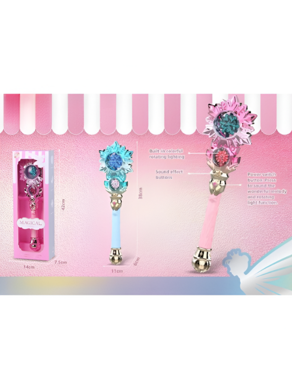 Magical Pink & Crystal Flower Wand - Fantasy Cosplay Prop NX15691