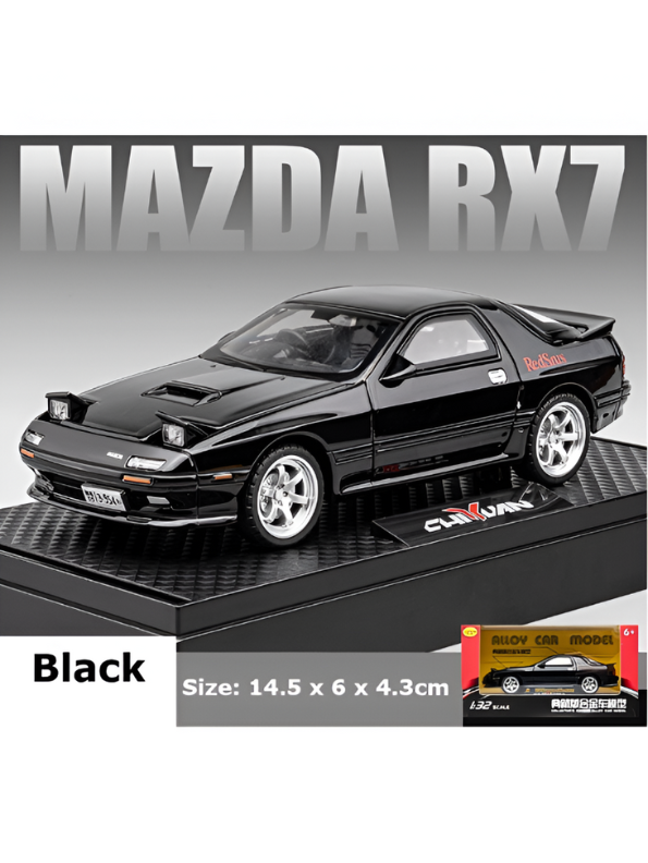 Black - Mazda RX-7 Elite Metal Diecast Car - Scale 1:32 - TV5395