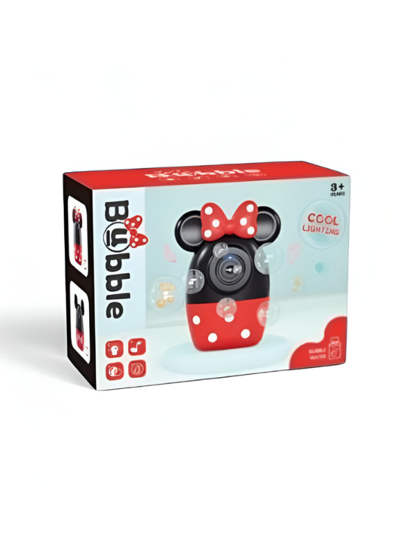 Minnie Mouse Bubble Camera Toy for Kids | Automatic Bubble Blower with Cool Lights & Music LMI13662