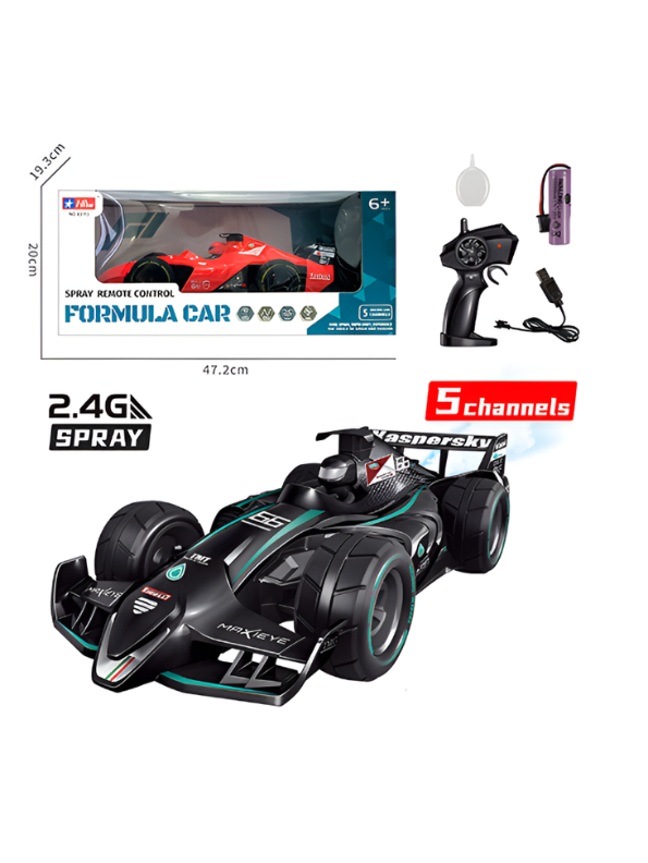 Pro Series Formula 1 RC Spray Racing Car | Blue 2.4GHz Remote Control MD709.