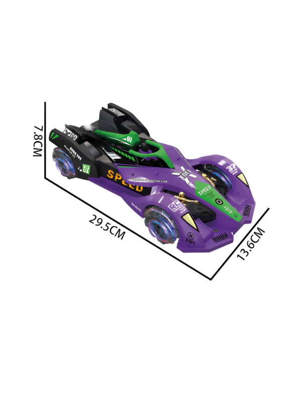 Purple F1 RC Racing Car 2.4GHz with Smoke Mist, LED Lights & 4WD Drift TV5890.