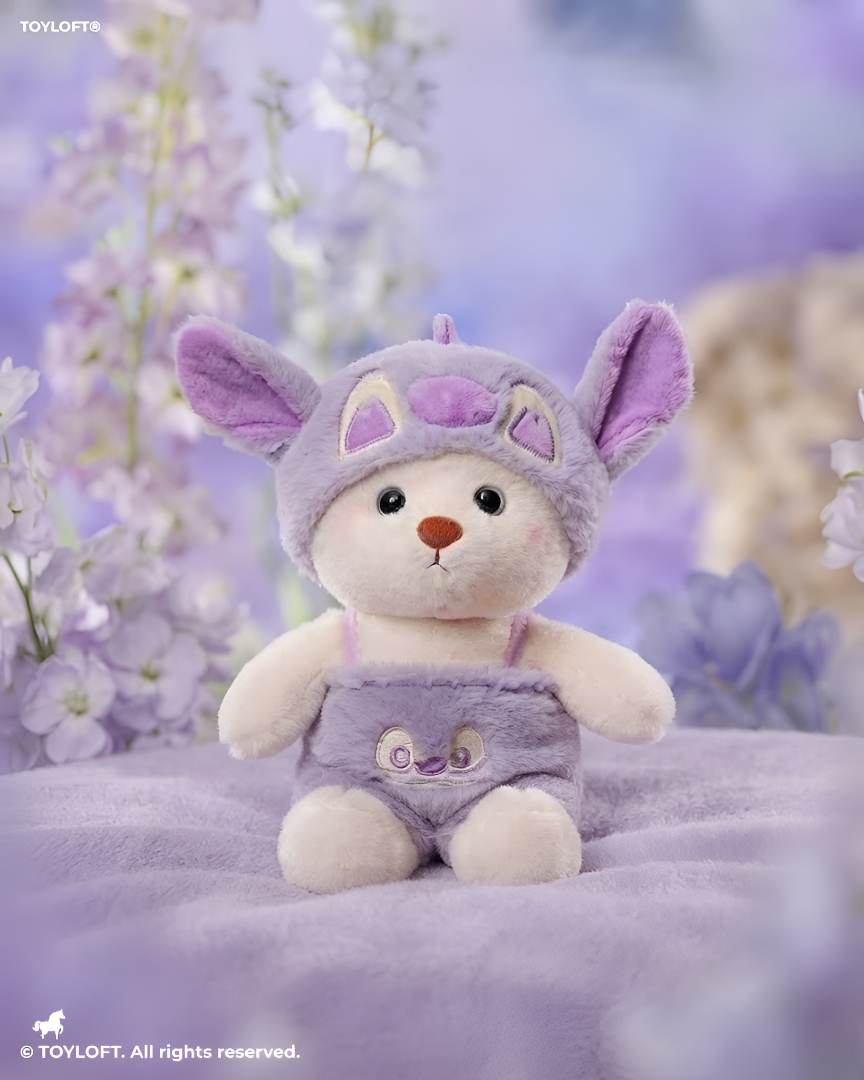 Purple Stitch Plush Doll - 8 Inch Soft Stuffed Toy with Hooded Outfit ST15739