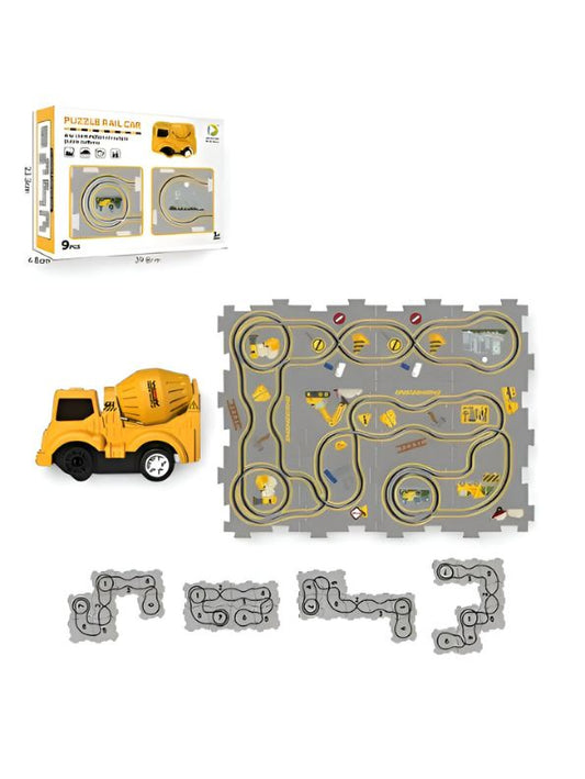 Puzzle Rail Car – Rail Car Track Puzzle Toy for Kids - 4pcs Learning Train Set for Boys & Girls | Educational & Developmental Baby Toys NX12668.