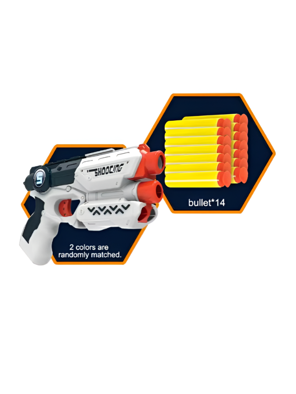 RAVIL-V Soft Bullet Foam Blaster Toy Gun with Foam Darts & Target Cans LMI16686.