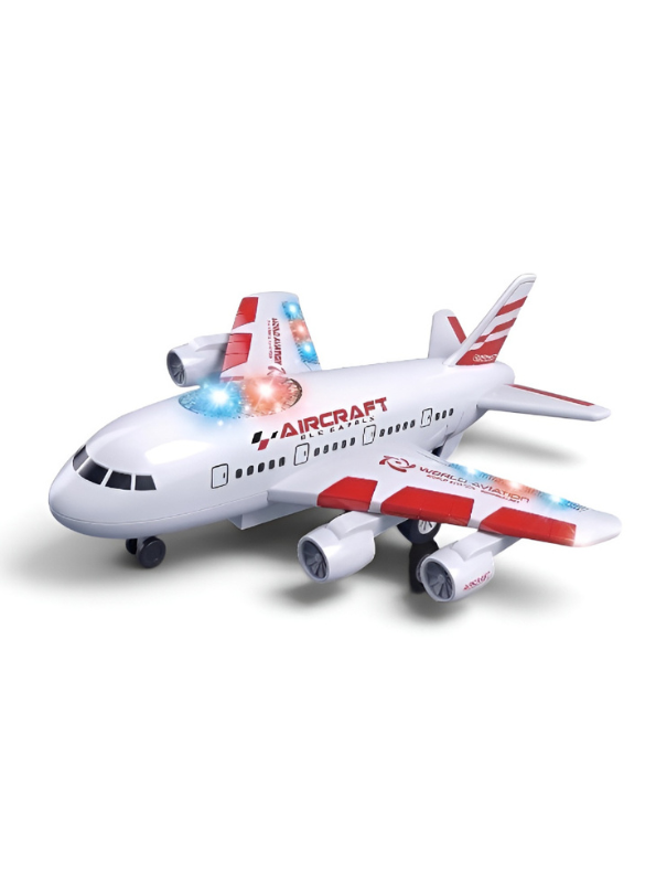 Red RC Aerobus Airplane Toy for Kids with Flashing LED Lights & Remote Control – Rechargeable Toy Jet Model TV4598