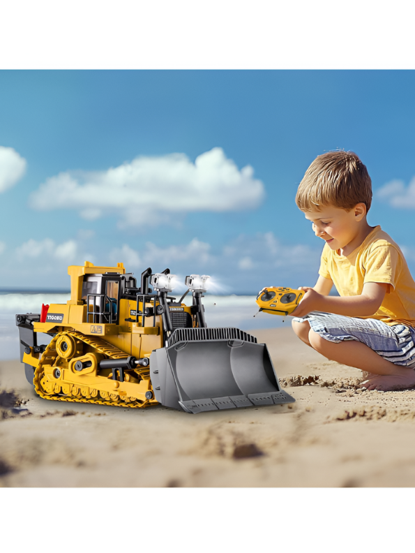 RC Bulldozer Toy Construction Front Loader with Metal Parts MD547.