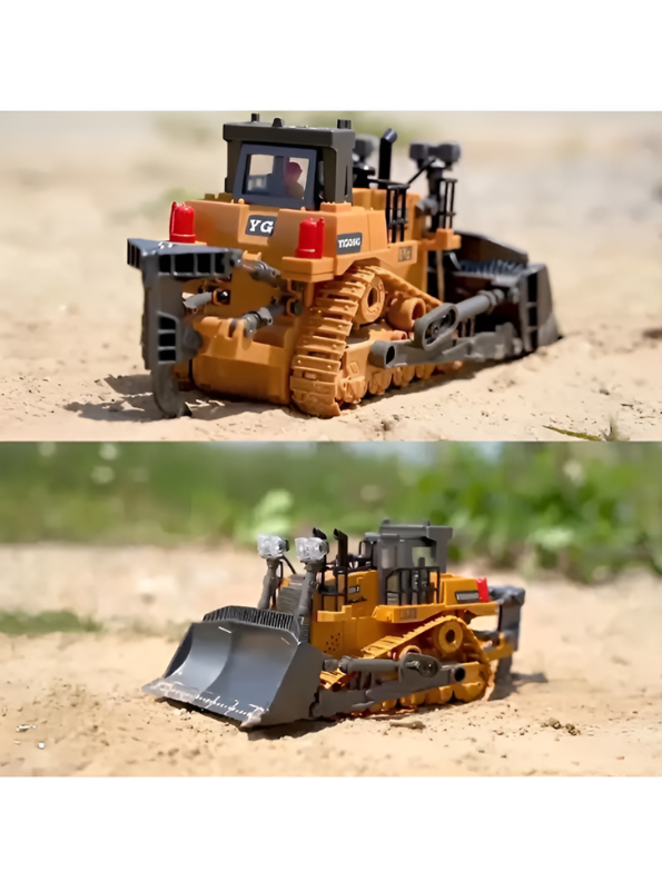 RC Bulldozer Toy Construction Front Loader with Metal Parts MD547.