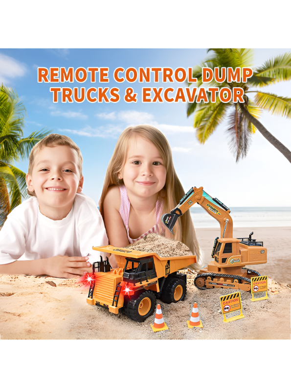 RC Dump Truck Toy – 2.4GHz Remote Control Heavy Duty Construction Dumper Dump Truck LMI15100