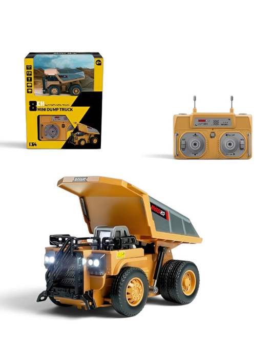 RC Dump Truck Toy with 2.4GHz Remote Control | 1:64 Scale Construction Vehicle Remote Control Truck MD535