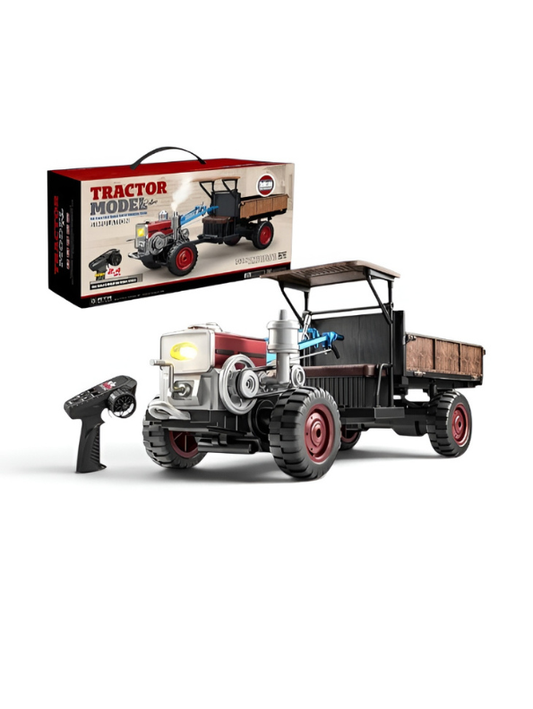 RC Farm Tractor with Detachable Trailer – Realistic Vintage Retro Agricultural Vehicle MD590.