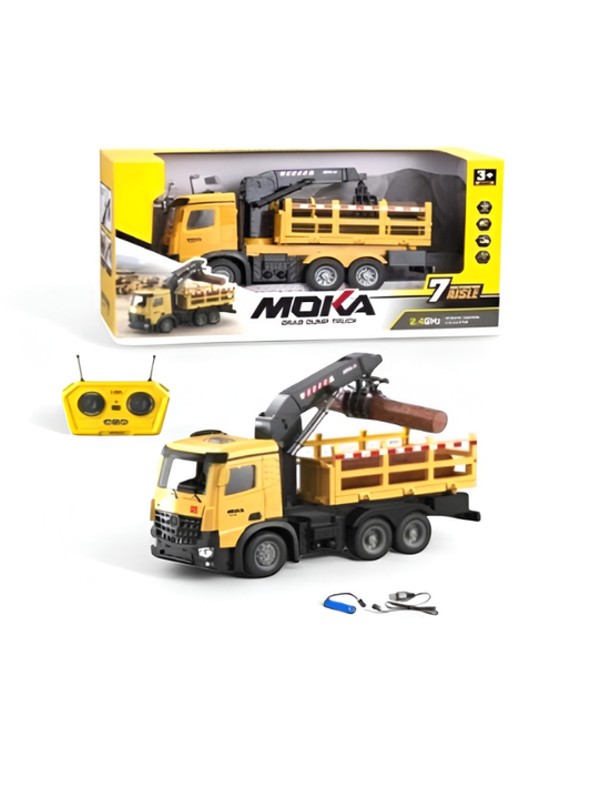RC Logging Truck – Working Grab Arm Timber Grabber 7-Channel Construction Toy TV5676
