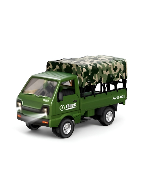 RC Military Transport Truck 1:16 Scale with Camouflage Canopy, LED Lights & Opening Tailgate TV5497.