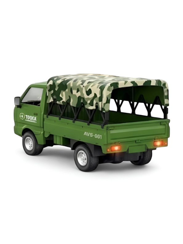 RC Military Transport Truck 1:16 Scale with Camouflage Canopy, LED Lights & Opening Tailgate TV5497.