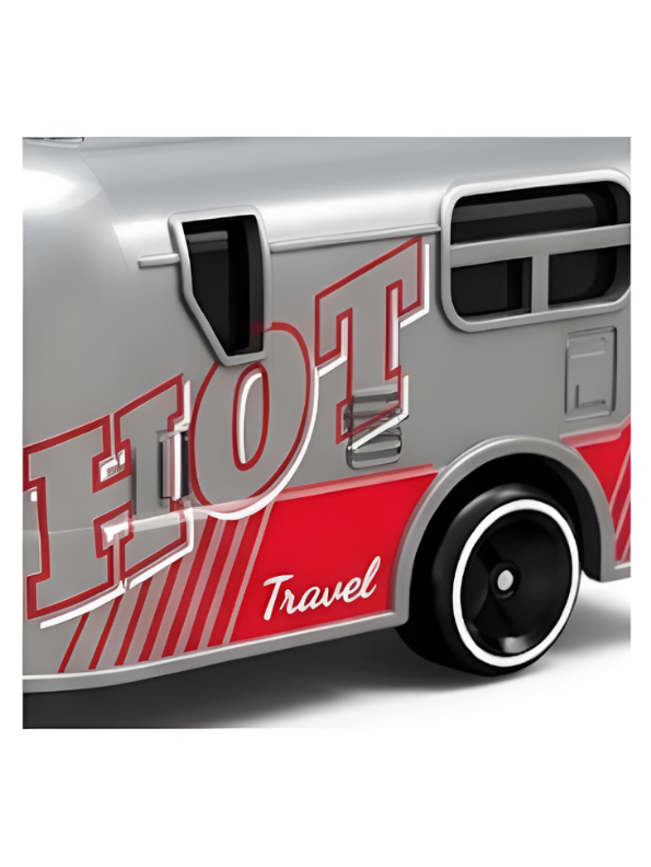 RC Monster Truck with Detachable Camper Caravan Trailer 1:64 Scale Grey with Acrylic Display Case MD571.