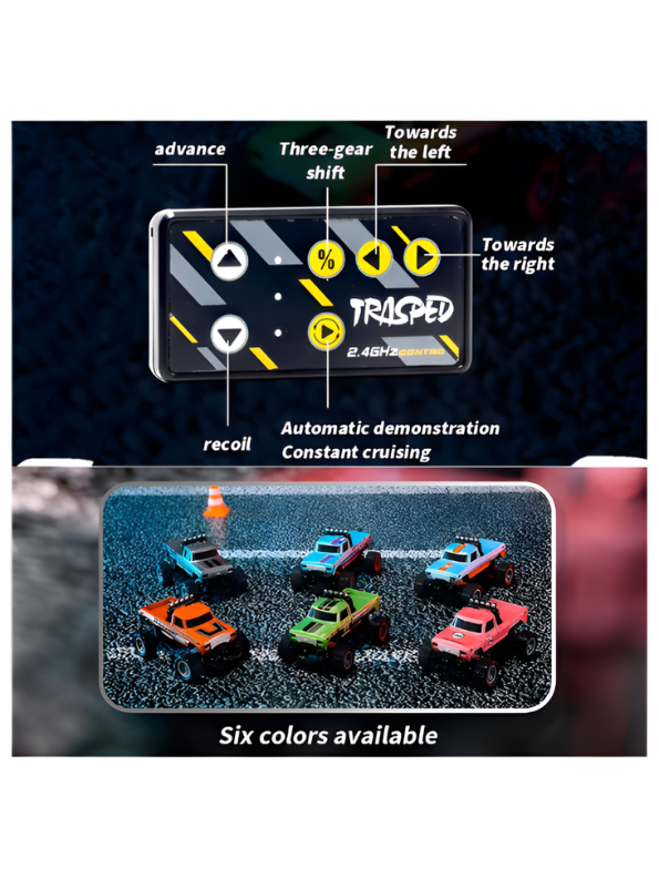 RC Monster Truck with Detachable Camper Caravan Trailer 1:64 Scale Gulf Edition Turquoise with Acrylic Display Case MD571.