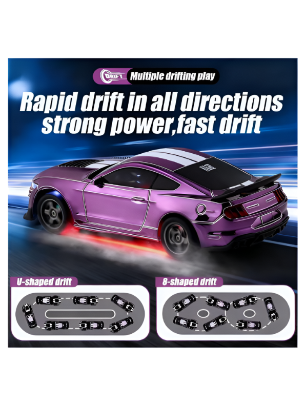 Mini RC Mustang Drift Car Set Scale 1:43 with Barricades MD603.