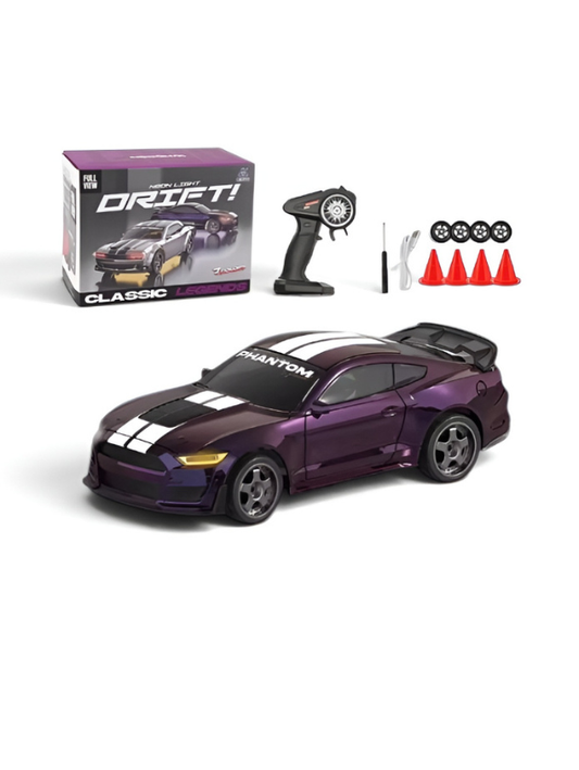 Mini RC Mustang Drift Car Set Scale 1:43 with Barricades MD603.
