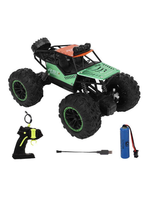 RC Rock Crawler 4WD Off-Road Monster Truck 1:18 Scale Metallic Green.