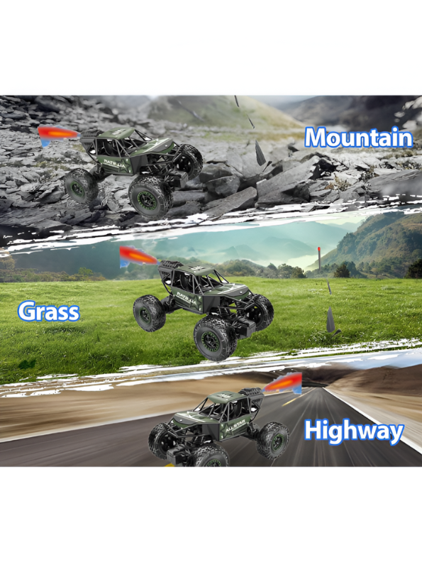 Extreme Die-Cast 4x4 RC Rock Crawler with Anti-Interference Remote - All-Terrain Off-Road Buggy LMI12433