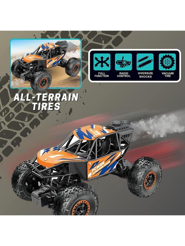 Extreme Die-Cast 4x4 RC Rock Crawler with Anti-Interference Remote - All-Terrain Off-Road Buggy LMI12433