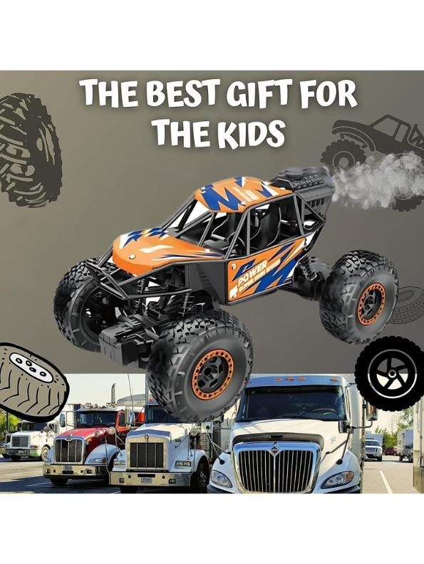 Extreme Die-Cast 4x4 RC Rock Crawler with Anti-Interference Remote - All-Terrain Off-Road Buggy LMI12433