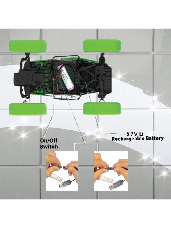 Extreme Die-Cast 4x4 RC Rock Crawler with Anti-Interference Remote - All-Terrain Off-Road Buggy LMI12433