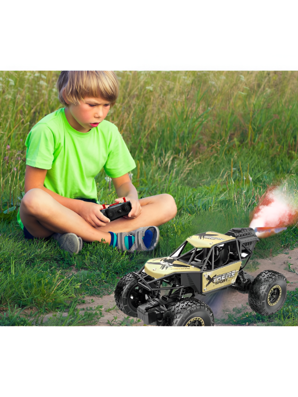 Extreme Die-Cast 4x4 RC Rock Crawler with Anti-Interference Remote - All-Terrain Off-Road Buggy LMI12433
