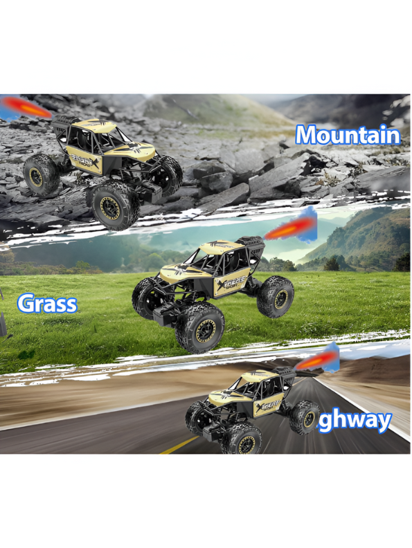 Extreme Die-Cast 4x4 RC Rock Crawler with Anti-Interference Remote - All-Terrain Off-Road Buggy LMI12433