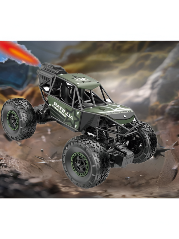 Extreme Die-Cast 4x4 RC Rock Crawler with Anti-Interference Remote - All-Terrain Off-Road Buggy LMI12433