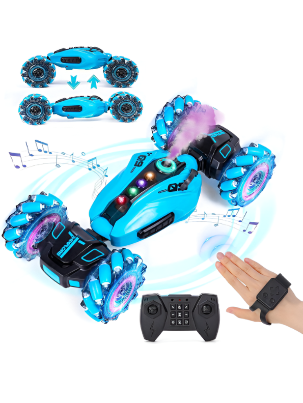 RC Stunt Car with Gesture Control & Water Spray – Blue TV1045.