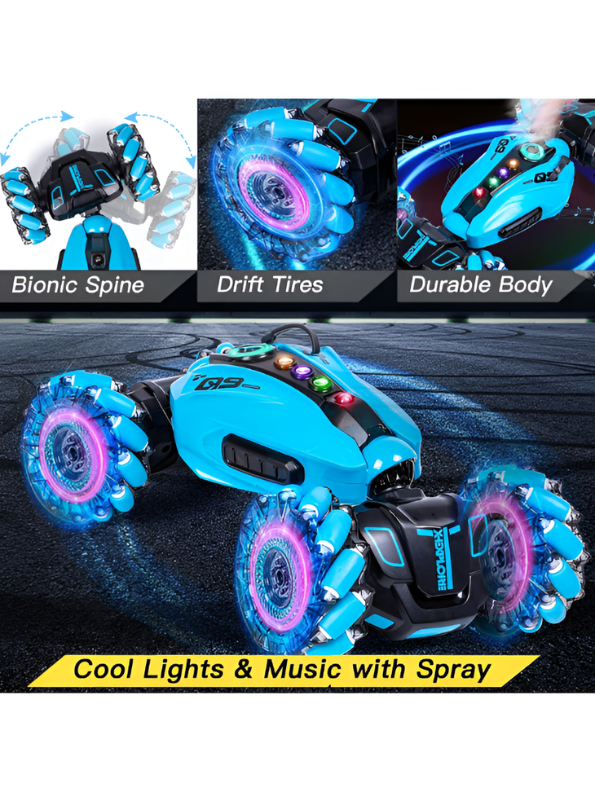 RC Stunt Car with Gesture Control & Water Spray – Blue TV1045.