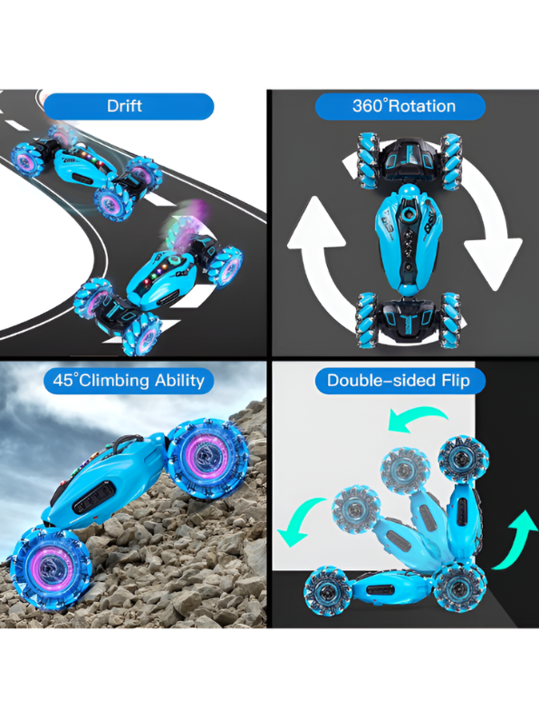 RC Stunt Car with Gesture Control & Water Spray – Blue TV1045.