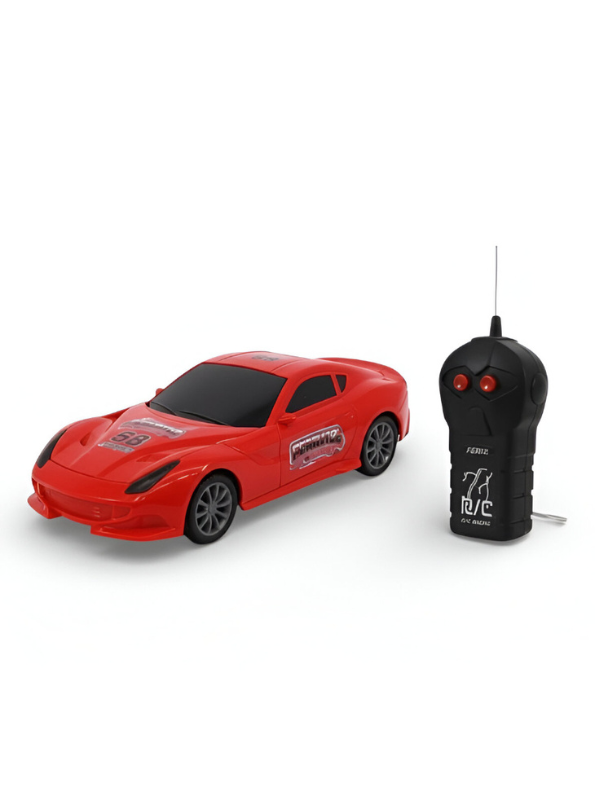 FERI 12 Remote Control Racing Car for Kids – 27MHz Red Sports Car Toy with Full Function Radio Control – Fast Street Racing RC Car Gift for Boys and Girls Ages 4+ LMI15805
