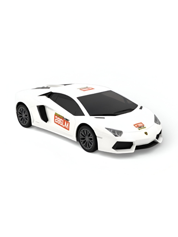 Speedy Lambo White Remote Control Car - 1:24 Scale RC Sports Car for Kids, 27MHz Full Function Electric Toy Racing Car, Birthday Gift for Boys and Girls Ages 4+ LMI15720
