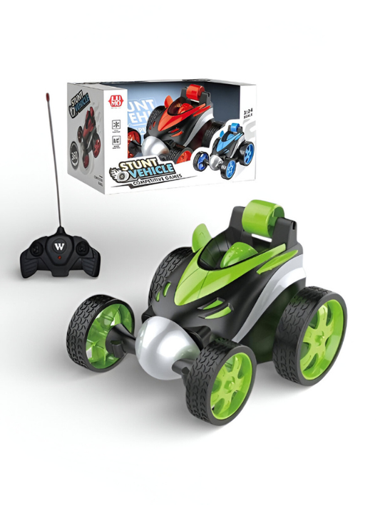 Remote Control Stunt Car for Kids – 360° Rotating RC Flip Car with LED Lights & Off-Road Tires – 1:24 Scale High-Speed Electric Toy Vehicle (Green/Black) LMI15324