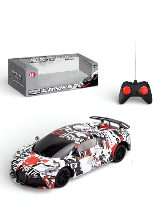 Graffiti Edition RC Racing Car for Kids – Speed Compete 1:18 Scale Remote Control Supercar, High-Speed Durable Toy LMI13296