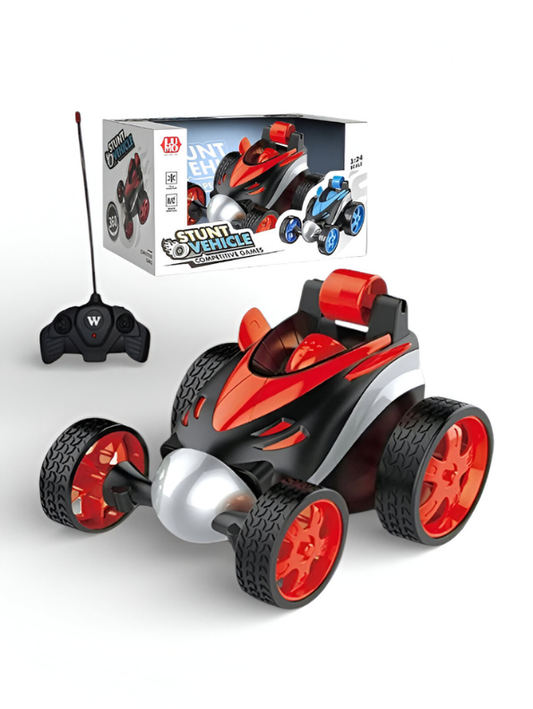 Remote Control Stunt Car for Kids – 360° Rotating RC Flip Car with LED Lights & Off-Road Tires – 1:24 Scale High-Speed Electric Toy Vehicle (Red/Black) LMI15324
