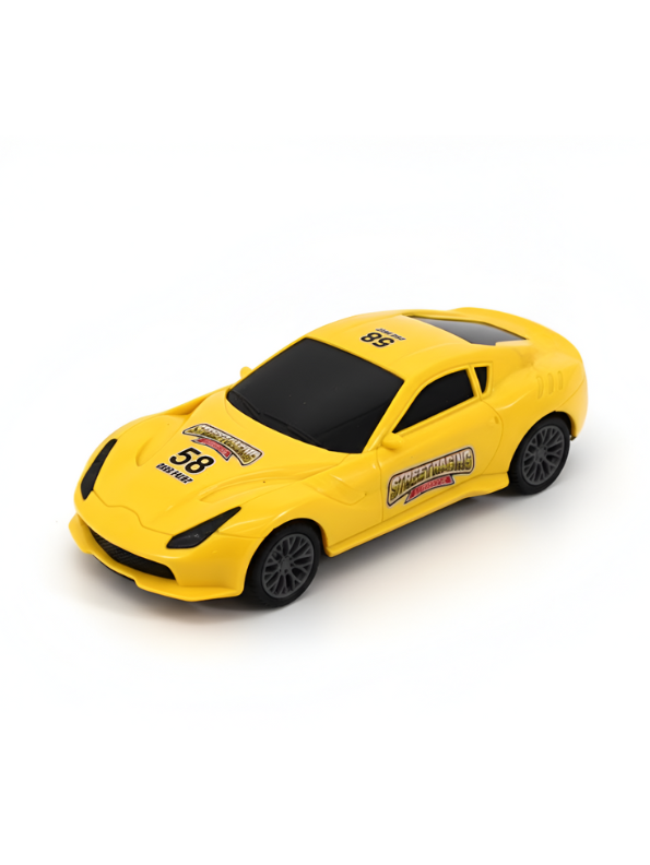 FERI 12 Remote Control Racing Car for Kids – 27MHz Yellow Sports Car Toy with Full Function Radio Control – Fast Street Racing RC Car Gift for Boys and Girls Ages 4+ LMI15805