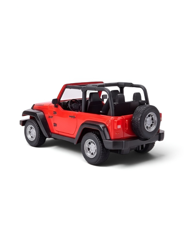 Remote Control Jeep Toy Car for Kids - 1:22 Scale Red Off-Road RC Crawler Model with 3.7V Rechargeable Battery and Steering Remote, Open-Top Wrangler Style Toy For Kids LMI8550