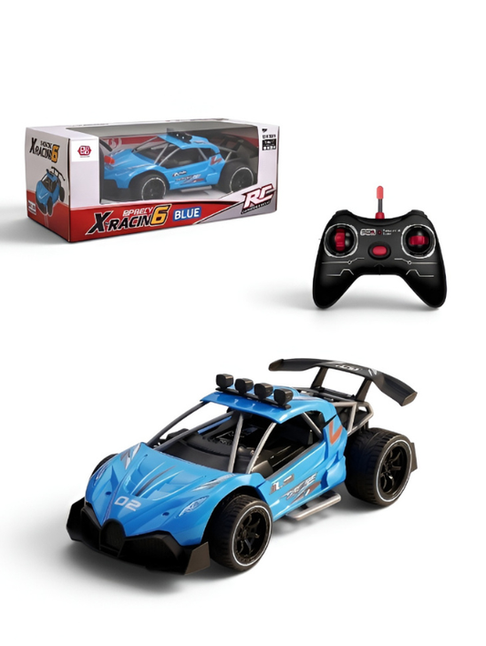 1:16 Scale High-Speed RC Car – Blue Off-Road Racing Truck with One-Click Spray Effect and USB-C Rechargeable Battery LMI13745